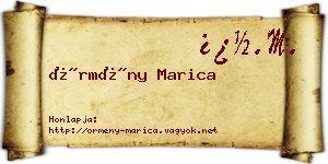 Örmény Marica névjegykártya